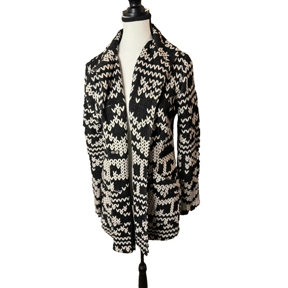 Chelsea & Theodore Open Front Embroidered Cardigan Sweater Bohemian Size M 8-10 - Picture 3 of 7